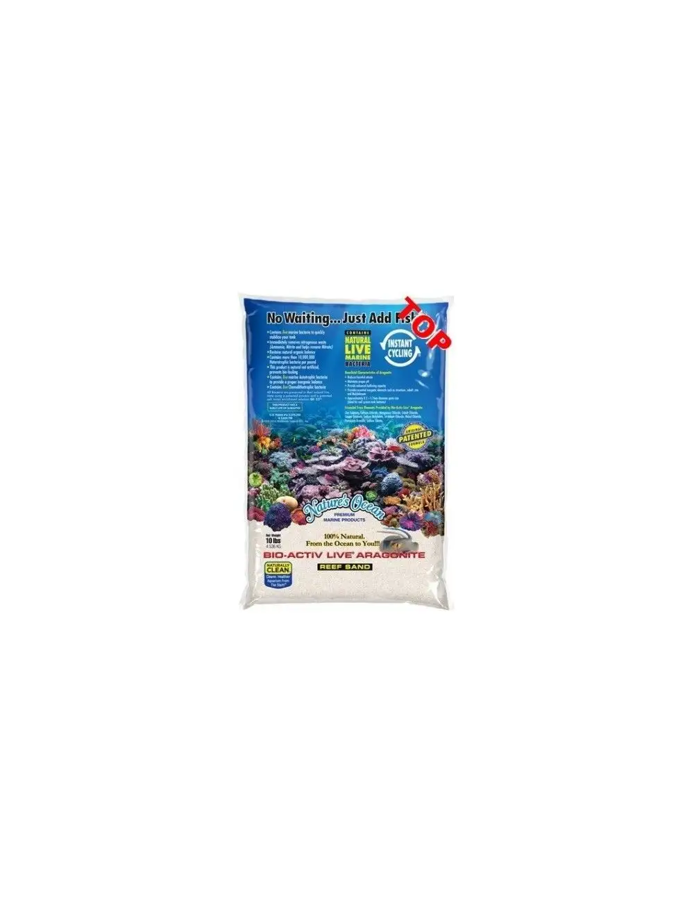 NATURE'S OCEAN - Natuurlijk wit aragoniet - 9,07 kg - Levend zand - 0,1-0,5 mm