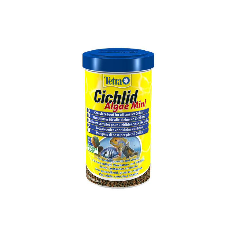 TETRA -Cichlid Algae Mini - 500ml - Granulat für kleine Buntbarsche