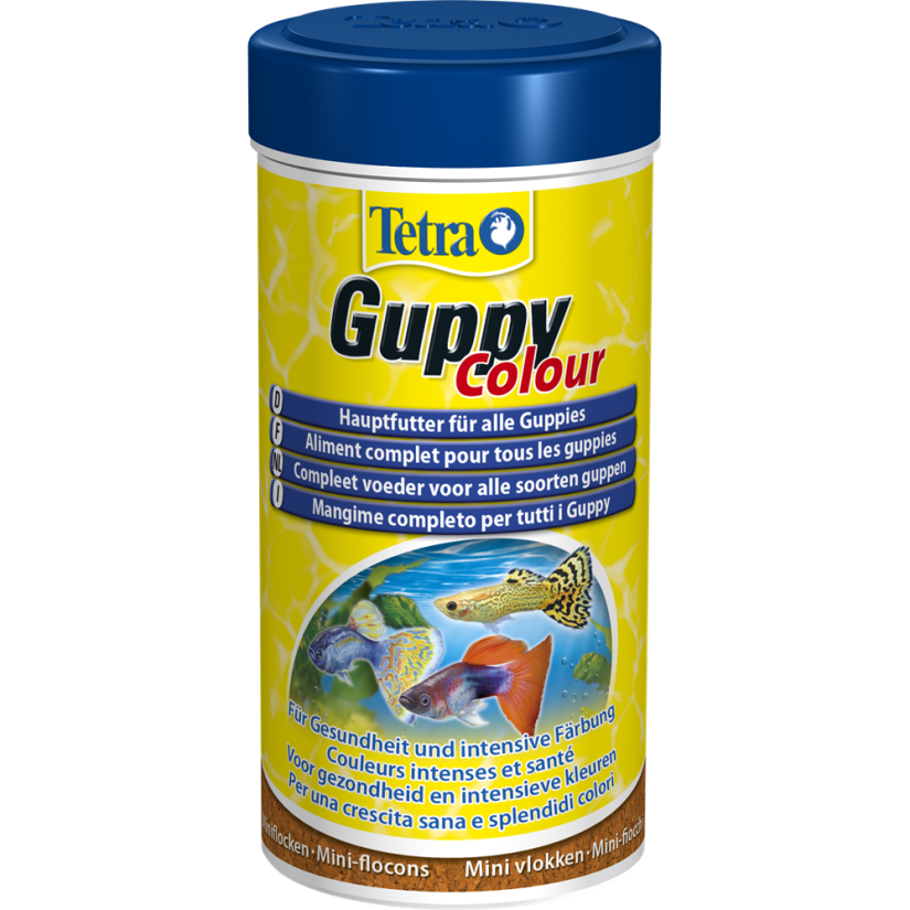 TETRA - Guppy Color - 250 ml - Angereichertes Alleinfutter für Guppys