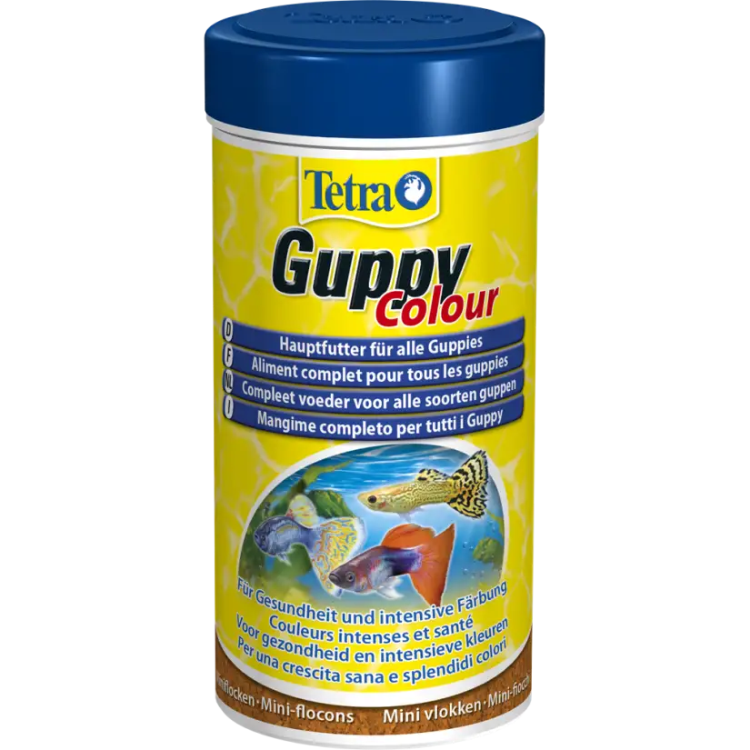 TETRA - Guppy Color - 250 ml - Angereichertes Alleinfutter für Guppys