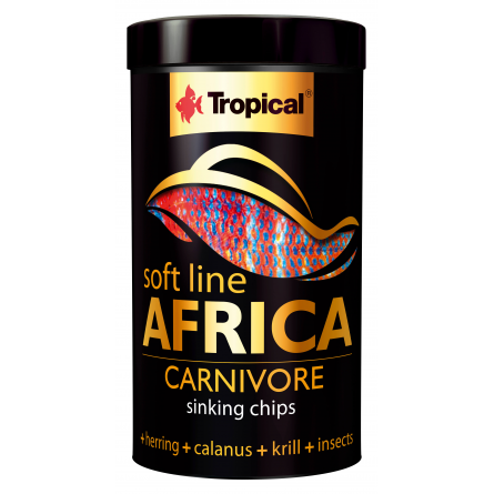 TROPICAL - Soft Line Africa Carnivore M - 250ml - Alimento chip para peixes carnívoros africanos