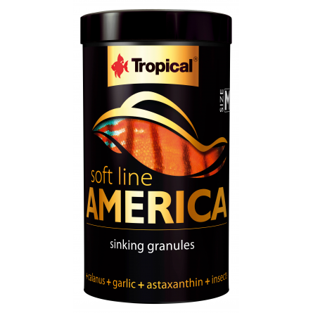 TROPICAL - Soft Line América M - 250ml - Alimento granulado para peixes da América.