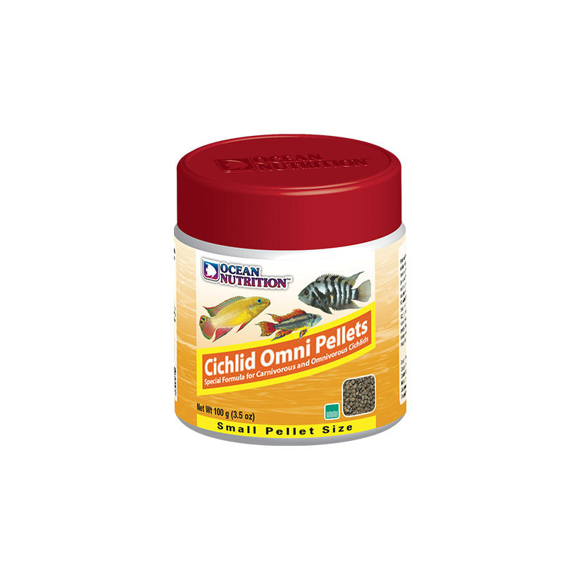 OCEAN NUTRITIONS - Cichlid Omni Pellets Small - 100g- Alimento para ciclídeos onívoros