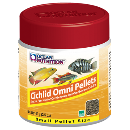 OCEAN NUTRITIONS - Cichlid Omni Pellets Small - 100g- Alimento para ciclídeos onívoros