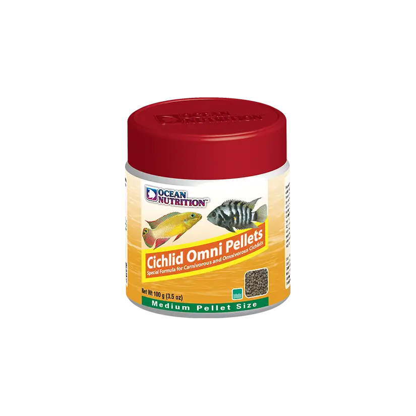 OCEAN NUTRITIONS - Cichlid Omni Pellets Medium - 100g- Alimento para cíclidos omnívoros