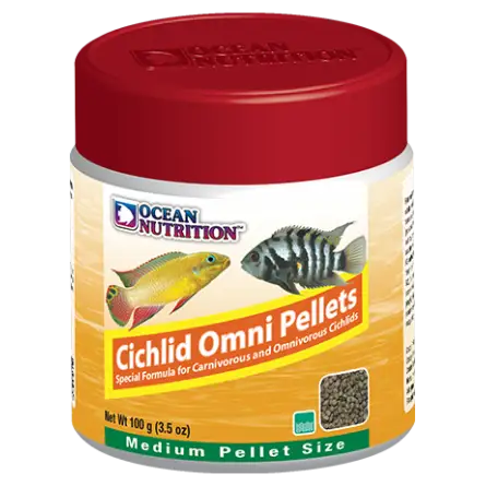 OCEAN NUTRITIONS - Cichlid Omni Pellets Medium - 100g- Alimento para ciclídeos onívoros