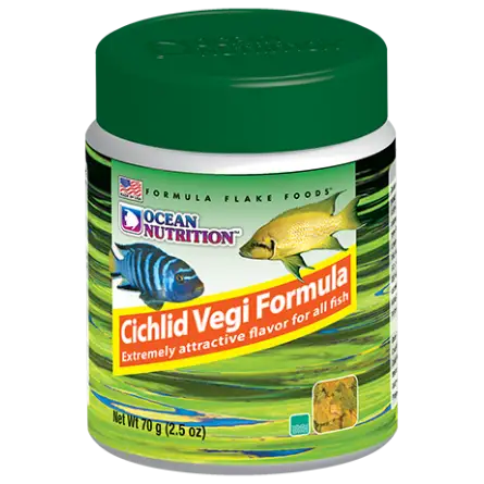 OCEAN NUTRITIONS - Cichlid Vegi Flakes - 70g - Alimento para ciclídeos vegetarianos