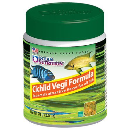 OCEAN NUTRITIONS - Cichlid Vegi Flakes - 70g - Cibo per ciclidi vegetariani