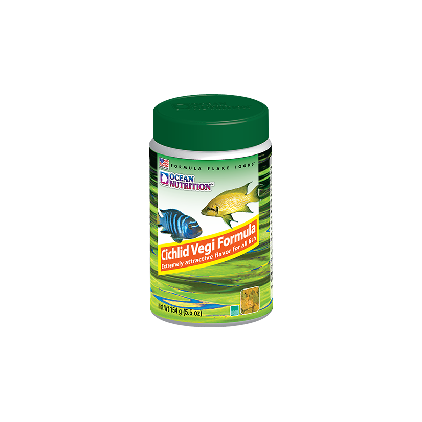 OCEAN NUTRITIONS - Cichlid Vegi Flakes - 156g - Alimento para cíclidos vegetarianos