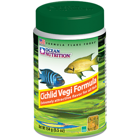 OCEAN NUTRITIONS – Cichlid Vegi Flakes – 156 g – Futter für vegetarische Buntbarsche