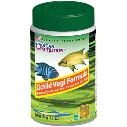 OCEAN NUTRITIONS - Cichlid Vegi Flakes - 156g - Voer voor vegetarische cichliden