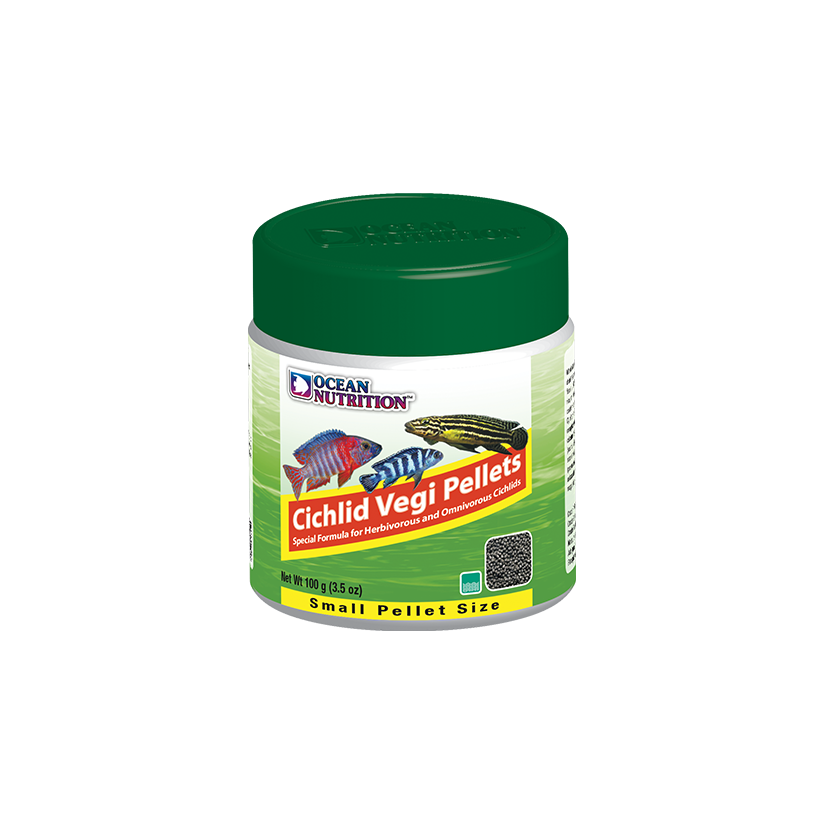 OCEAN NUTRITIONS - Cichlid Vegi Pellets Small - 100g - Alimento para ciclídeos vegetarianos