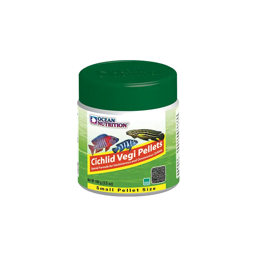 OCEAN NUTRITIONS - Cichlid Vegi Pellets Small - 100g - Alimento para ciclídeos vegetarianos