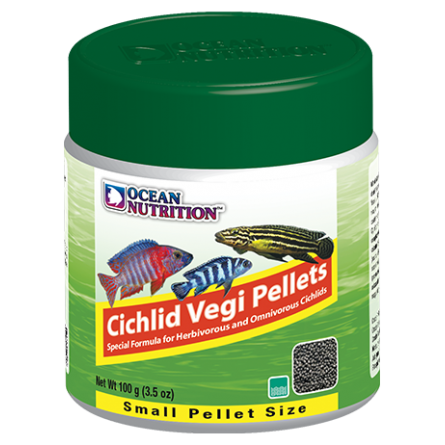 OCEAN NUTRITIONS - Cichlid Vegi Pellets Small - 100g - Alimento para ciclídeos vegetarianos