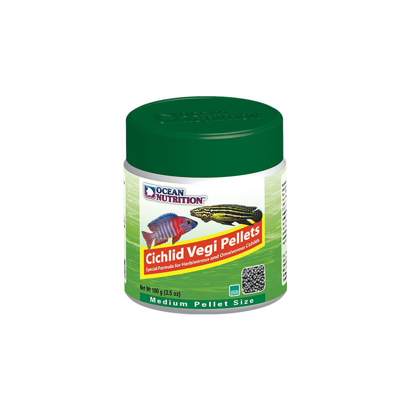 OCEAN NUTRITIONS – Cichlid Vegi Pellets Medium – 100 g – Futter für vegetarische Buntbarsche