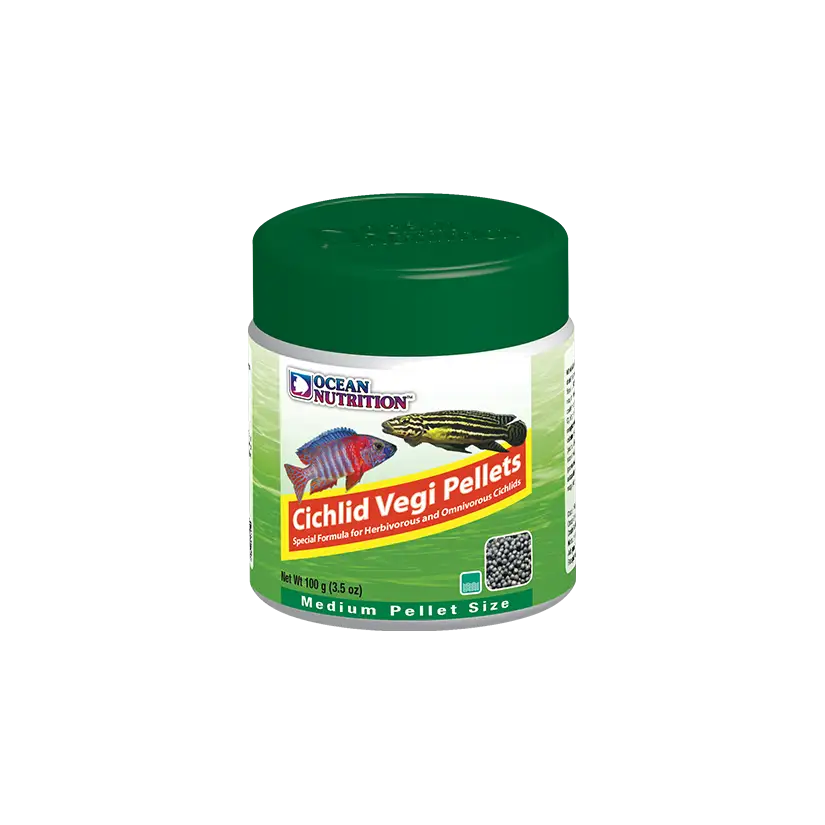 OCEAN NUTRITIONS - Cichlid Vegi Pellets Medium - 100g - Voer voor vegetarische cichliden