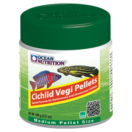 OCEAN NUTRITIONS – Cichlid Vegi Pellets Medium – 100 g – Futter für vegetarische Buntbarsche