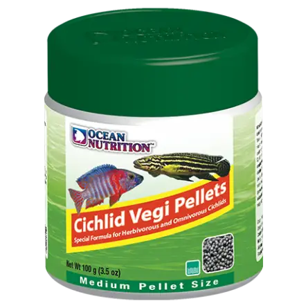 OCEAN NUTRITIONS - Cichlid Vegi Pellets Medium - 100g - Voer voor vegetarische cichliden