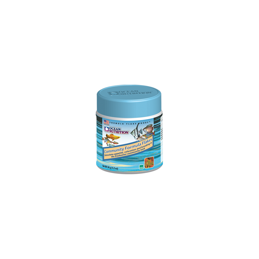 OCEAN NUTRITIONS - Community Formula Flakes - 34g - Alimento en escamas para peces