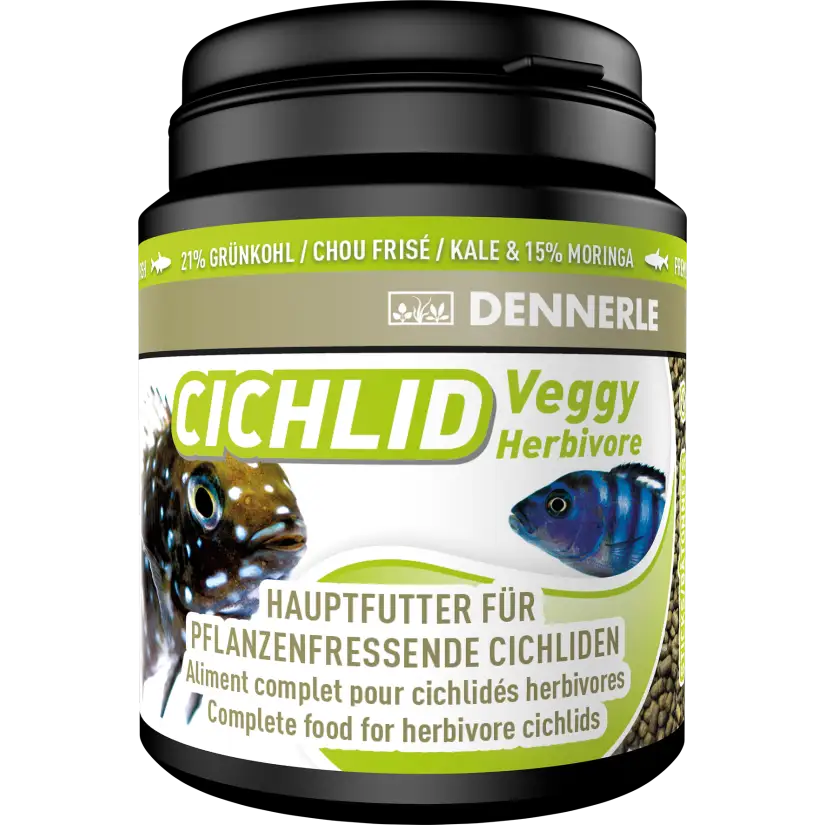 DENNERLE - Cichlid Veggy - 200ml - Alleinfuttermittel für fleischfressende Buntbarsche