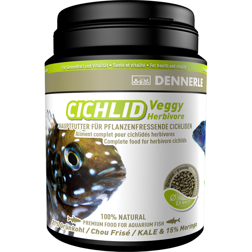 DENNERLE - Cichlid Veggy - 1000ml - Alimento completo para ciclídeos carnívoros