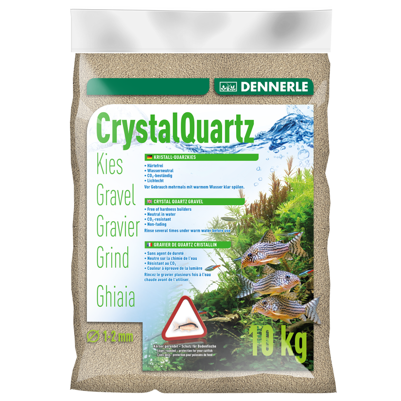 DENNERLE - Cuarzo Crytal - 10kg - Grava de cuarzo blanco natural (1 a 2 mm)