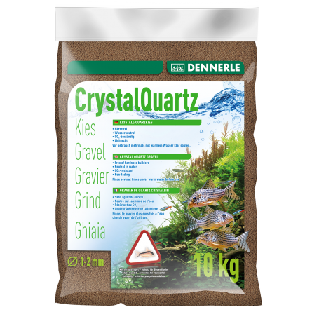 DENNERLE - Crytal Quartz - 10 kg - Ghiaia di quarzo marrone scuro (da 1 a 2 mm)