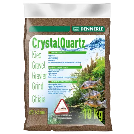 DENNERLE - Crytal Quartz - 10 kg - Ghiaia di quarzo marrone scuro (da 1 a 2 mm)