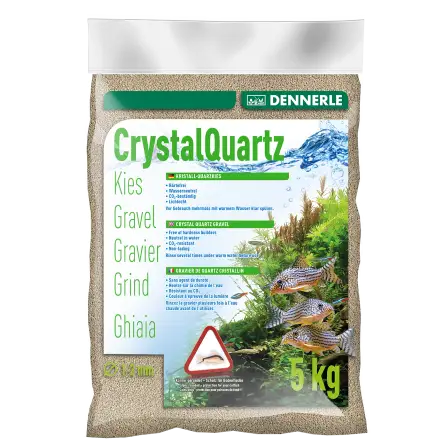 DENNERLE - Crytal Quartz - 5kg - Ghiaia di quarzo bianco naturale (da 1 a 2 mm)