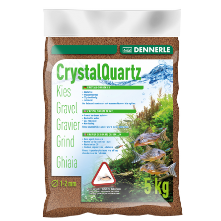 DENNERLE - Crytal Quartz - 5kg - Ghiaia di quarzo marrone scuro (da 1 a 2 mm)