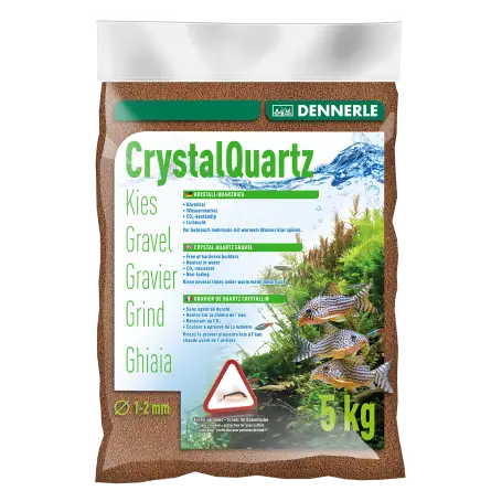 DENNERLE - Crytal Quartz - 5kg - Ghiaia di quarzo marrone scuro (da 1 a 2 mm)