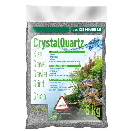 DENNERLE - Crytal Quartz - 5kg - Ghiaia di quarzo grigio ardesia (da 1 a 2 mm)