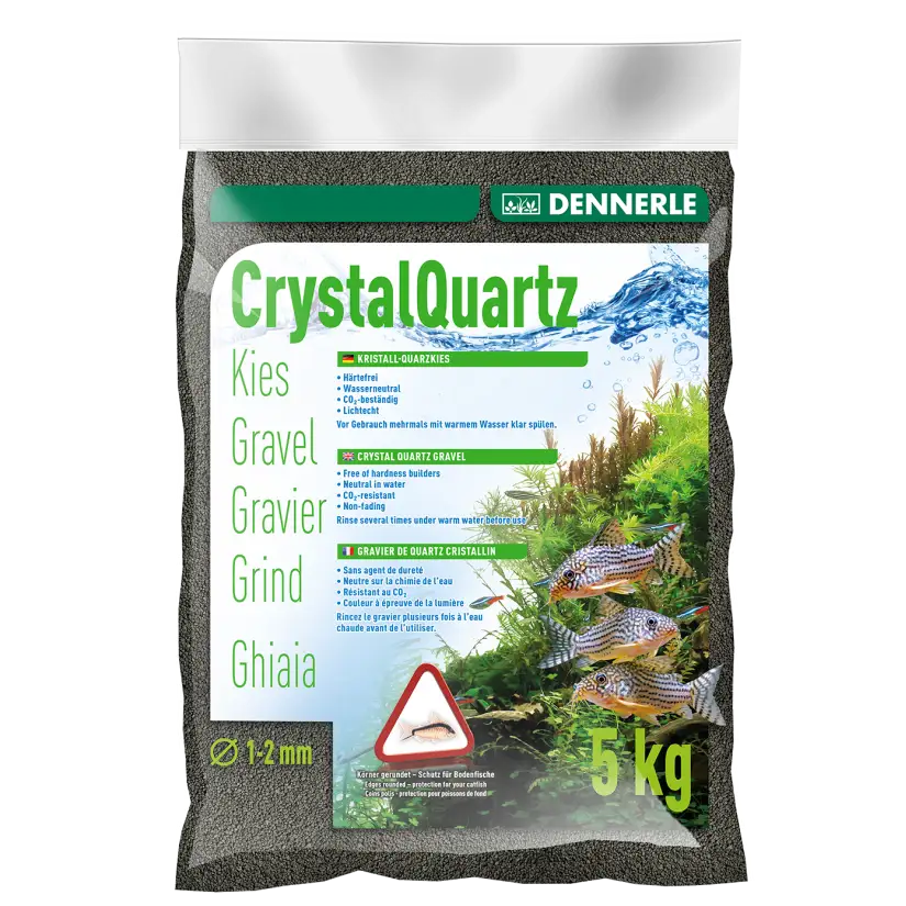 DENNERLE - Cuarzo Crytal - 5kg - Grava Negra Diamante (1 a 2 mm)