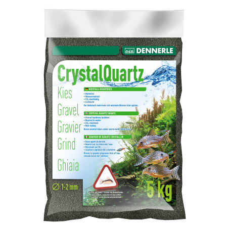 DENNERLE - Cuarzo Crytal - 5kg - Grava Negra Diamante (1 a 2 mm)