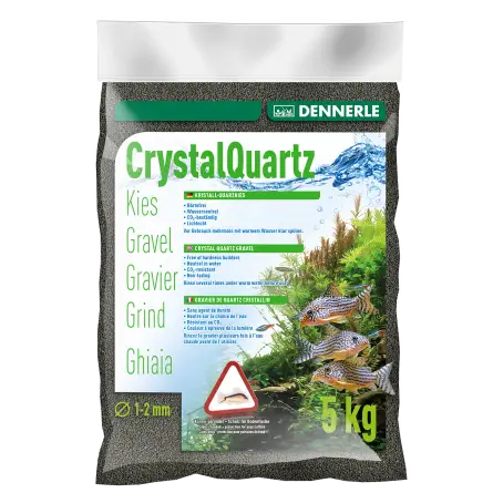 DENNERLE - Cuarzo Crytal - 5kg - Grava Negra Diamante (1 a 2 mm)