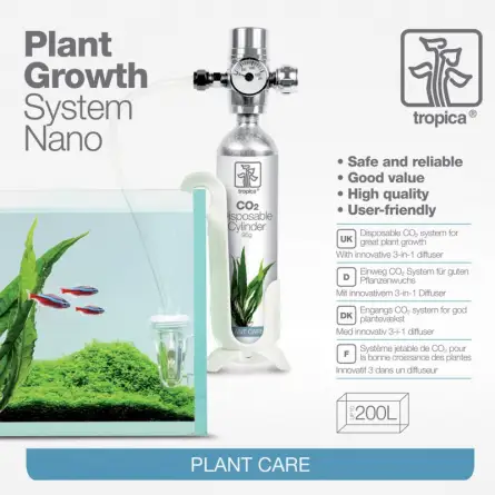 TROPICA - Plant Growth System Nano - 95gr - CO2-Kit für Aquarien bis 200l