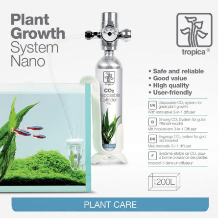 TROPICA - Plant Growth System Nano- 95gr - CO2-kit voor aquarium tot 200l