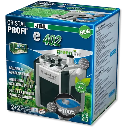 JBL - CristalProfi e402 greenline filter - Filtro externo para acuarios de 40 a 120 litros