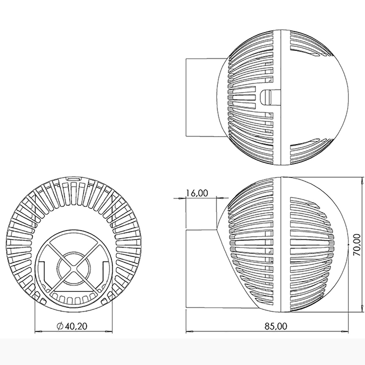 TUNZE pump dimensions - Turbelle nanostream 6055 - HUB Edition