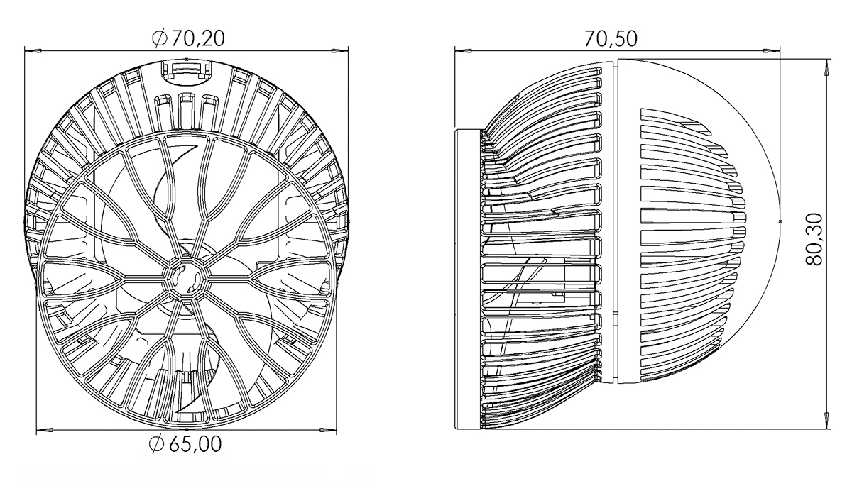 dimensions de la pompe 6075